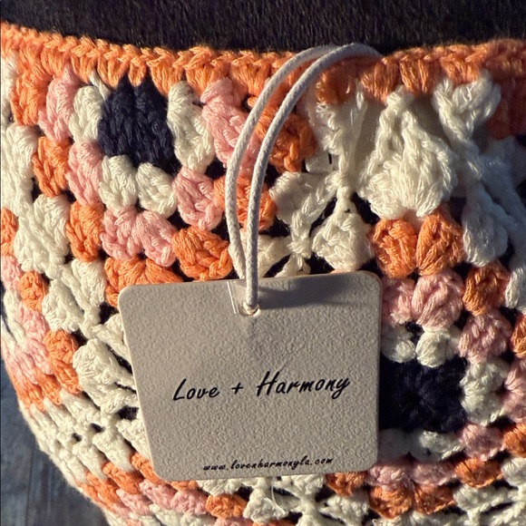 Love+Harmony Backless Crochet Halter Style Mini Dress Orange & White Size S - Picture 6 of 6